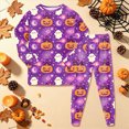 thumbnail image 2 of Futezty Toddler Boys Girls Pajamas Sets Halloween Pattern Kids 2 Piece Pj's Long Sleeve Crew Neck Tops and Pants Clothes Set Night Sleepwear 2T-9T, 2 of 7