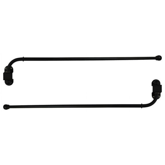 Urbanest Swing Arm Rods, 1/2", 24"-38", Black, Set of 2