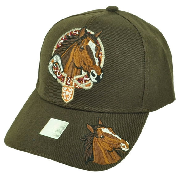 Horse Riding Race Rodeo Animal Mustang Brown Adjustable Hat Cap Curved Bill