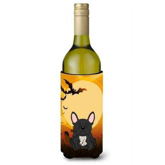 Halloween French Bulldog Black Wine Bottle Beverge Insulator Hugger