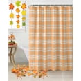thumbnail image 5 of Orange White Plaid Shower Curtains for Bathroom, Country Style Farmhouse Simple Striped Waterproof Fabric Shower Curtain for Bathroom Bathtub Decoration, Machine Washable, 54x"78", 5 of 9