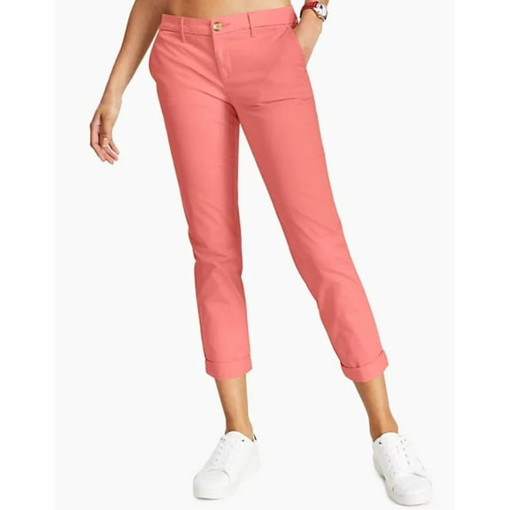 Tommy Hilfiger Women's TH Flex Hampton Cuffed Chino Straight-Leg Pants