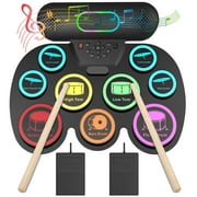 Lvelia Electronic Drum Sets Kit Roll Up Potable Drum Kit for Kids Adults MIDI Practice Drum Pad with Dual Built-in Speaker,Drum Sticks and Pedals