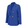 thumbnail image 5 of Breezora Women's Tailored Lapel Jacket Long Sleeve Career Coat Modern Office Wear With Functional Pockets L Size Blue, 5 of 9