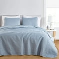 thumbnail image 2 of Chezmoi Collection Austin Queen Oversized Bedspread Set, 3-Piece Lightweight Microfiber Quilted Coverlet for All Seasons, Cool Gray, 2 of 9