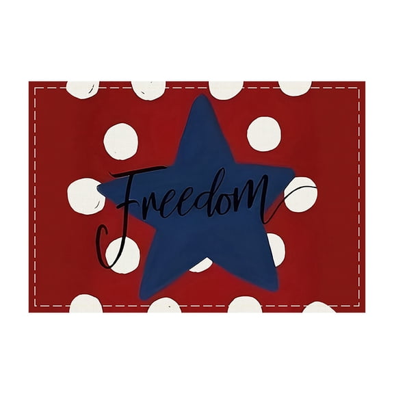Beautynvta 4th of July Placemats, Patriotic Linen Table Mats, America Flag Stars Stripe Place Mats for Independence Memorial Day Party Kitchen Dining Decoration, 11.8x17.7 In