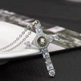 thumbnail image 3 of Cross Projection Necklace Choker Crystal Cross Lord's Prayer Cross Necklace for Friends Father's Gift, 3 of 5