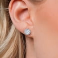 thumbnail image 3 of 14K White Gold White Moissanite and White Lab Grown Diamond Martini 3 Prong Secure Screw-Backs Stud Earrings for Women with Removable Jackets | 2.08 Cttw | Gemstone Birthstone | Round 6MM, 3 of 6