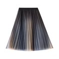thumbnail image 4 of Women Summer Gradient Color Mesh Yarn Skirt Boho Elastic Waist Pleated A-Line Flowy Layered Long Beach Skirt, 4 of 5