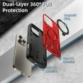 thumbnail image 5 of Elegant Choise Magnetic Case with Ring Kickstand for iPhone 16 Pro Max/16 Pro/16 Plus/16 Dual-layer Full Protective Phone Cover, Red, 5 of 9