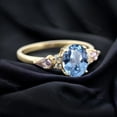 thumbnail image 2 of Aquamarine Engagement Ring, Alexandrite Diamond Cluster Ring, Bridal Personalized Jewelry, Art Deco Gift Ring, March Birthstone Promise Ring, 2 of 2