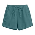 thumbnail image 7 of Cotton Shorts For Women Flowy Drawstring High Waisted Lightweight Shorts with Pockets Casual Summer Vacation Beach Clothes Mint Green, 7 of 7