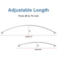 thumbnail image 2 of Tenovel Curved Shower Curtain Rod, Round 48-72 Inches Shower Rods For Bathroom Adjustable, Rounded Bowed Stainless Steel Shower Rods Customized For For Bathtub, Stall, Polished Chrome, Need To Drill, 2 of 2