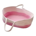 thumbnail image 2 of Cesta tejida con asas,Cesta cambiadora portátil para la parte del tocador,Cesta de Moisés para recién nacidos niños niñas de mano,Estación para cambiar pañales de bebé Rosa, 2 of 10