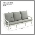thumbnail image 4 of MAYEERTY 3 Seater Outdoor Garden Sofa with Cushion,Courtyard camping sofa Set for Porch, Poolside, Terrace, and Yard，Gray, 4 of 5