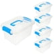 thumbnail image 1 of BRIGHTFUFU Caja de almacenamiento de plástico de 5 piezas con tapa de mesa transparente de tablero, 1 of 8