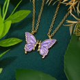 thumbnail image 4 of Gargantilla de mariposa de 2 piezas, collar de moda coreana, cadena de clavícula de margaritas y flores, amistad, BFF, arcoíris, joyería para mejor amigo, 4 of 4