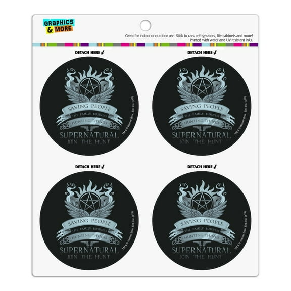 Supernatural Saving People Hunting Things Refrigerator Fridge Locker Vinyl Circle Magnet Set