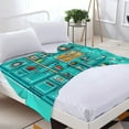 thumbnail image 3 of Durable Soft & Warm Flannel Blanket - Cozy Turquoise Patterned Throw for Sofa Travel Bed & Chair - Perfect for Comfort & Style, 3 of 7