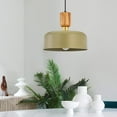 thumbnail image 2 of Contemporary Pendant Lighting,Large Pendant Lamp,Wood and Brass Accent,Adjustable Metal Hanging Light Fixture for Kitchen, Dining Room, Green, 2 of 17