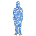 thumbnail image 3 of Jellyfish Plumeria Wave Pattern One Piece Pajamas Soft Jumpsuit Cozy Sleep and Play Romper Zipper and Pockets 4T, 3 of 8