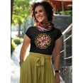 thumbnail image 2 of Watercolor Floral Mandala T-Shirt Women -Image by Shutterstock, Female Large, 2 of 4
