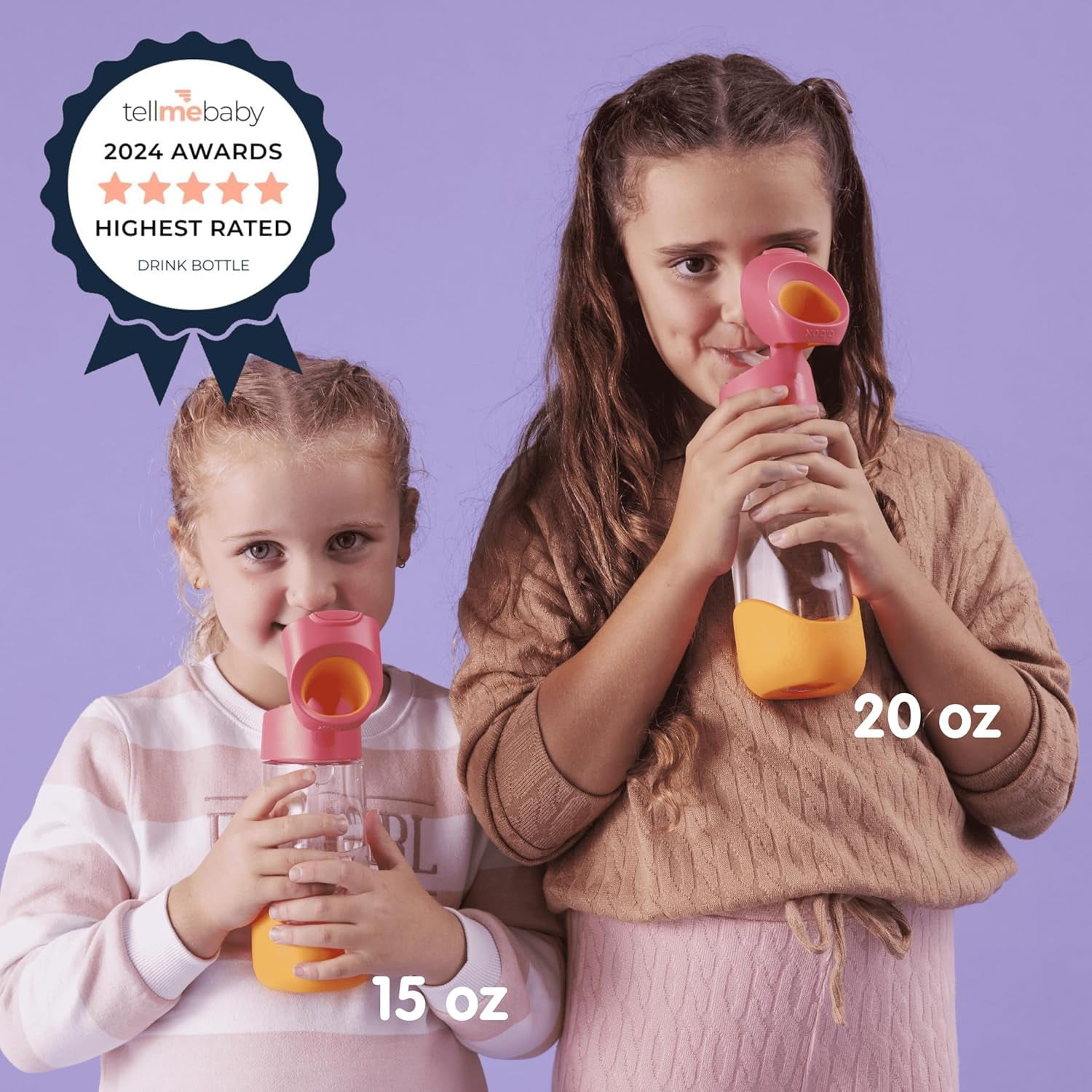 b.box 20 oz Tritan™ Drink Bottle: Kids Water Bottle w/ Straw & Flip Top Lid for School, Travel, Daycare. Spill & Leak Proof. Easy Grip Triangle Shape. BPA Free, Dishwasher Safe. Ocean Breeze