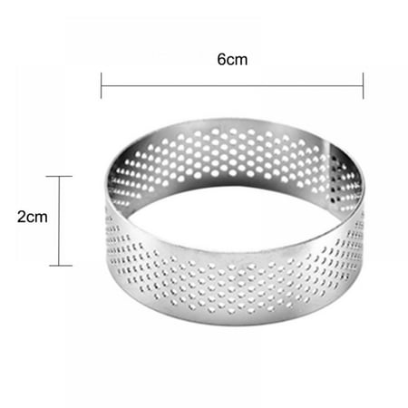 

Stainless Steel Tart Ring Heat-Resistant Perforated Cake Mousse Ring Round