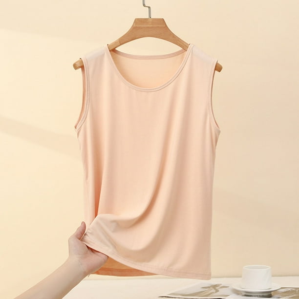 Pijama de manga corta para mujer, de color liso, sin mangas, holgado, para el hogar, modal