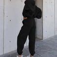 thumbnail image 2 of Ensemble de Survêtement pour Femmes 2024 Automne Hiver Manches Longues Col Rond Haut à Capuche avec Pantalon Ample Tenue Décontractée Deux Pièces, 2 of 6