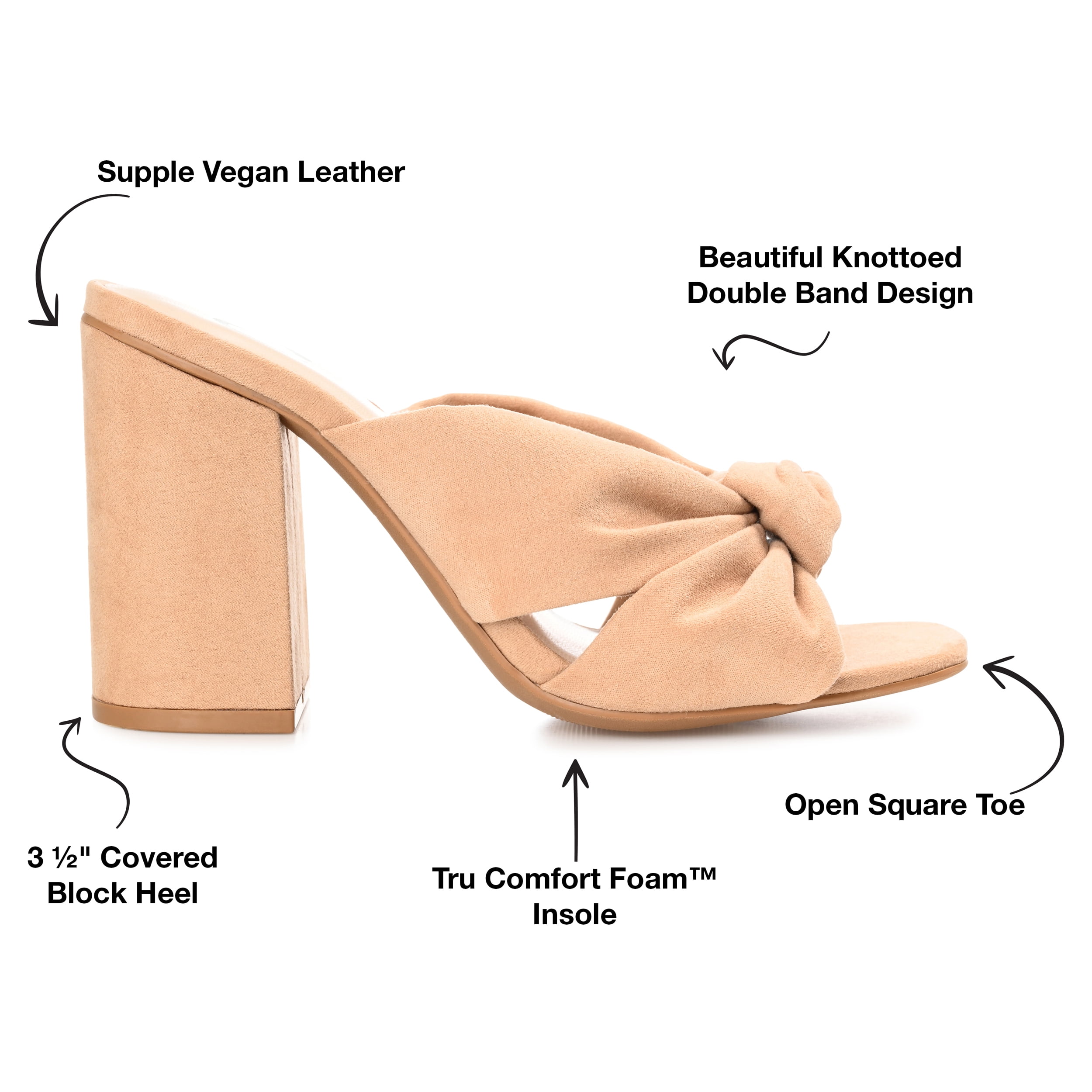 Journee Womens Tabithea Open Square Toe Block Heel Sandals
