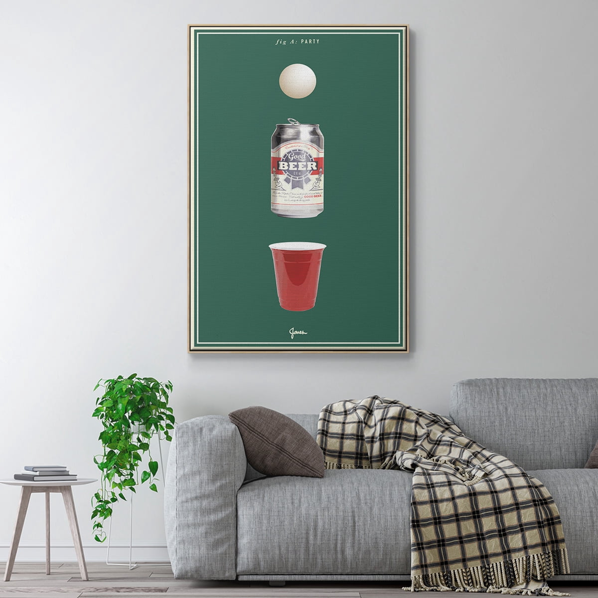 Fig. A: Party Framed Premium Gallery Wrapped Canvas - Ready to Hang