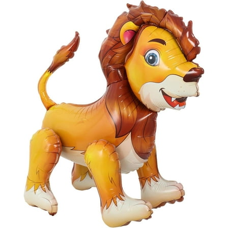 Sparkles Hub 4D Walking Lion Balloon, Large Jungle Safari Animals Foil Balloons, Tiger Turtle Tortoise Balloons for Kids Wild Zoo Party Baby Shower Birthday Decor Supplies