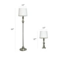 thumbnail image 5 of Elegant Designs 3-Pack Brushed Steel Lamp Set (2 Piece 27" Table Lamps, 1 Piece 60" Floor Lamp), 5 of 7