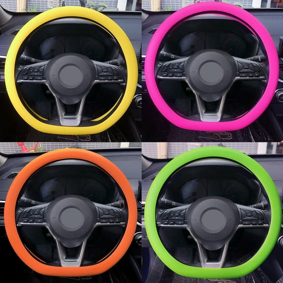 QHUDLV Silicone Steering Wheel Cover,Anti‑Slip Grip,Universal Cool Design