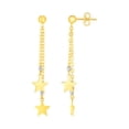 thumbnail image 1 of 14k Two Tone Gold Drop Earrings with Polished Stars, 1 of 2