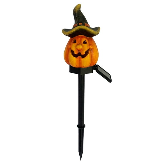 pdqouc Clearance Halloween Pumpkin Pathway Solar Lights, Orange Jack O Lantern Stake String Lights for Outdoor Halloween Decorations, Outside Halloween Yard Display Solar LED Halloween Décor