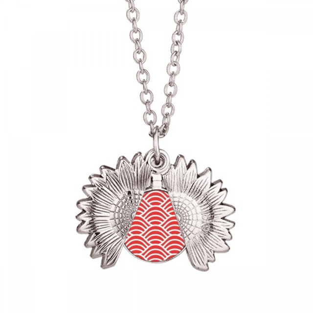 Japón Rojo Blanco olas Art Collar de girasol collar collar collar colgante