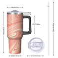 thumbnail image 2 of 40oz Tumbler with Handle and Straw, Vacuum Insulated Stainless Steel Travel Mug, Fits Car Cup Holder, Liquid & Marble Print, 2 of 6