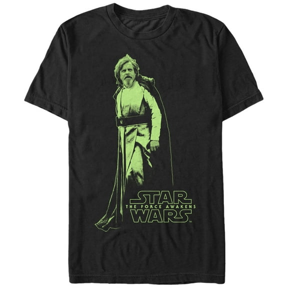 Men's Star Wars The Force Awakens Jedi Master Luke Skywalker  Graphic Tee Black Large