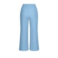 thumbnail image 6 of HAiming Women Wide Leg Pants Summer Vacation Palazzo Trousers Loose Casual Drawstring Elastic Waist Pants with Pockets, 6 of 7