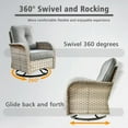 thumbnail image 3 of Ovios 8 Pieces Outdoor Patio Sectional Furniture All-Weather Rattan Wicker Conversation with Swivel Glider Rocking Chair Patio Sofa Outdoor Chairs for Backyard Balcony, 3 of 9