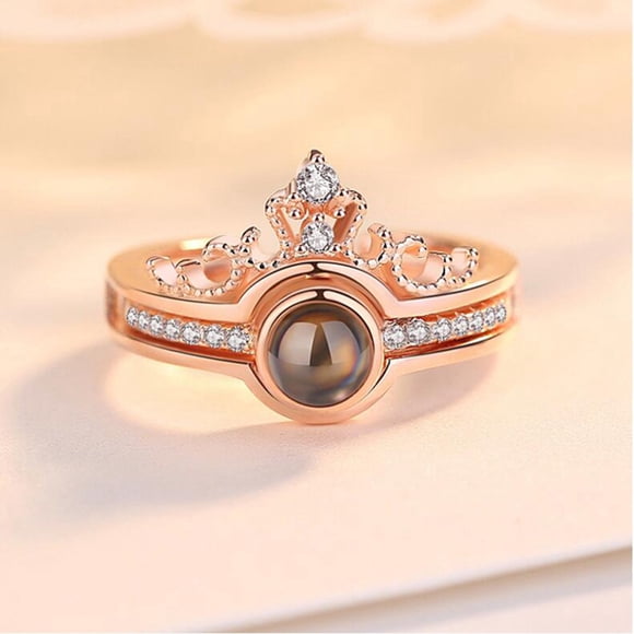 Anillos para mujer, regalos para mujer, 100 idiomas, yo, tú, regalo romántico, dos en joyería artificial, idiomas románticos