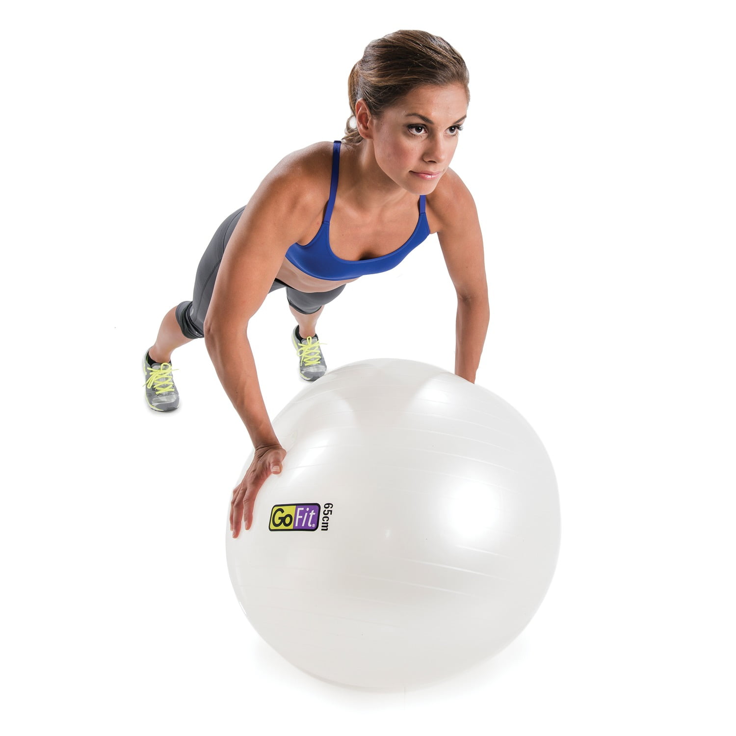 GoFit Stability Ball with Pump (65cm; White), GF-65BALL