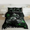 thumbnail image 2 of Homewish Extreme Sport Motorcycle 3-Piece Full Size Comforter Sets For Female Men,Abstract Graffiti Splash Bedding Comforter Set,Gradient Geometric Hexagon Lightweight Bedding Sets, 2 of 8