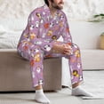 thumbnail image 7 of Honeii Lovely Animals Pattern Mens Pajamas Set,2pcs Men's Lounge Long Sleeve Sleep Shirt and Pajama Bottoms Sleepwear Set,Mens Pjs Sets-Large, 7 of 7