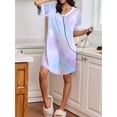 thumbnail image 3 of Avidlove Bamboo Viscose Nightgowns for Women Tie Dye Oversized Short Sleeve Sleep Shirts V Neck Pajamas Dress Sleepwear, 3 of 7