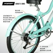 Hyper Bicycles E-Ride 26-Inch Ladies Electric Cruiser Bike with 250W Motor in Turquoise