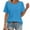 Sky Blue, variant on yillto Womens Summer Blouse Trendy Short Sleeve T Shirts Pleated Crewneck Tees Tops Dressy Casual Fashion Outfits