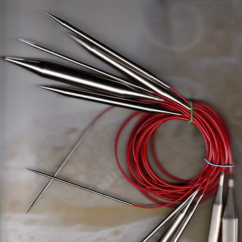 ChiaoGoo Stainless Steel Red Lace Circular Knitting Needles; 16" (40 cm